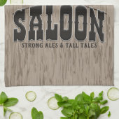 名前パーソナライズされたワイルドウエストガンリボルバーサロン キッチンタオル (折り畳み)