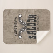 名前パーソナライズされたワイルドウエストガンリボルバーサロン シェルパブランケット (正面(横))