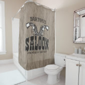 名前パーソナライズされたワイルドウエストガンリボルバーサロン シャワーカーテン (インサイチュ)