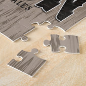 名前パーソナライズされたワイルドウエストガンリボルバーサロン ジグソーパズル (側面)