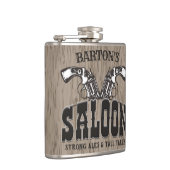名前パーソナライズされたワイルドウエストガンリボルバーサロン フラスク (右)