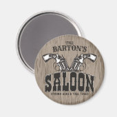 名前パーソナライズされたワイルドウエストガンリボルバーサロン マグネット (正面/裏面)