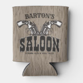 名前パーソナライズされたワイルドウエストガンリボルバーサロン 缶クーラー (正面)