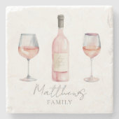 名前パーソナライズされたワイン ストーンコースター (正面)