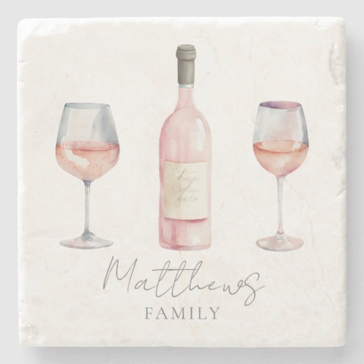 名前パーソナライズされたワイン ストーンコースター (正面)