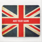 名前パーソナライズされたヴィンテージグランジユニオンJackフラグ マウスパッド (正面)