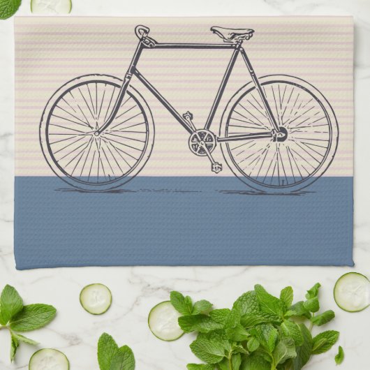 名前パーソナライズされたヴィンテージ自転車スタイリッシュ キッチンタオル (折り畳み)