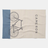 名前パーソナライズされたヴィンテージ自転車スタイリッシュ キッチンタオル (横)