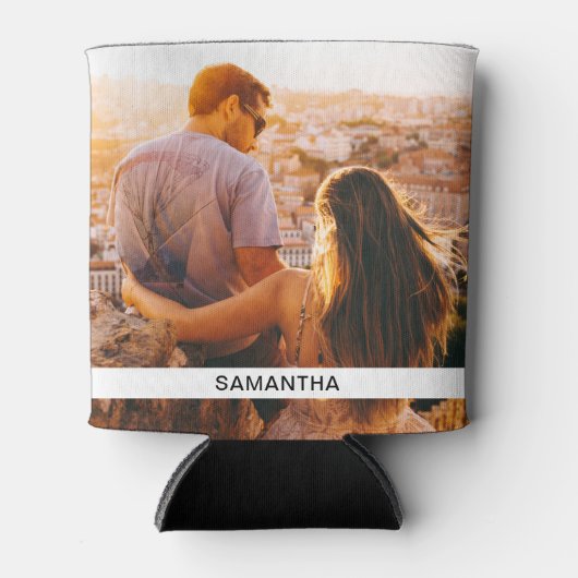 名前パーソナライズされた両面テンプレートクーラーボックス 缶クーラー (正面)