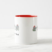 名前パーソナライズされた付きクリスマスゾウ ツートーンマグカップ (中央)