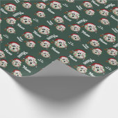 名前パーソナライズされた付きクリスマスライト野球 ラッピングペーパー (角)
