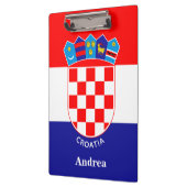 名前パーソナライズされた付きクロアチア国旗 クリップボード (左)
