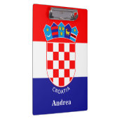 名前パーソナライズされた付きクロアチア国旗 クリップボード (右)
