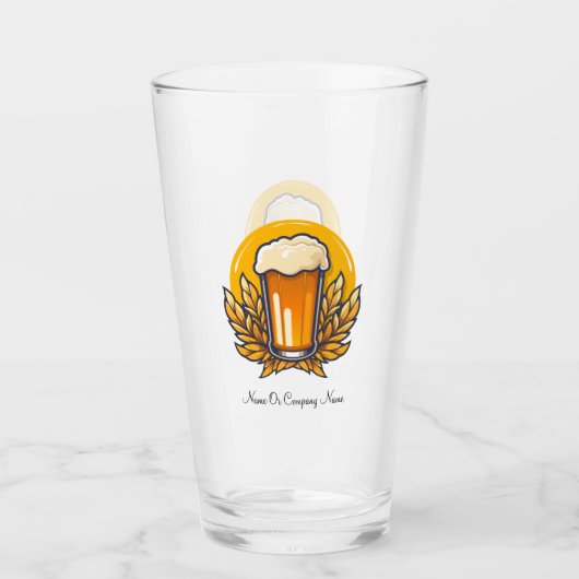 名前パーソナライズされた付きビールグラス タンブラーグラス (正面)