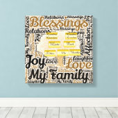 名前パーソナライズされた付きファミリーツリー キャンバスプリント (インサイチュ (ウッドフロア))