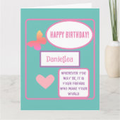 名前パーソナライズされた付きフレンド誕生日カード カード (正面)