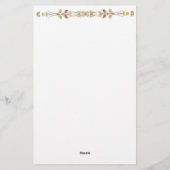 名前パーソナライズされた付きフローラひな形 便箋 (裏面)