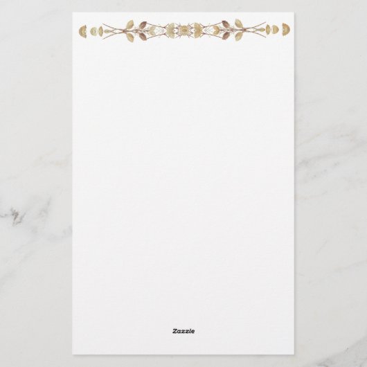 名前パーソナライズされた付きフローラひな形 便箋 (裏面)