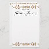 名前パーソナライズされた付きフローラひな形 便箋 (正面/裏面)