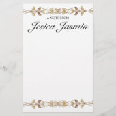 名前パーソナライズされた付きフローラひな形 便箋 (正面)