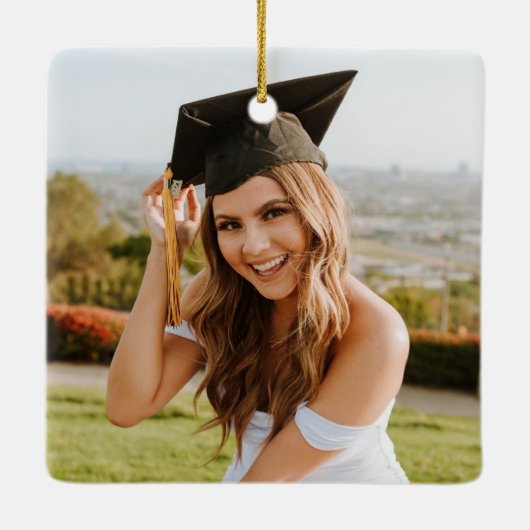 名前パーソナライズされた付きモノグラム家族クリスマス セラミックオーナメント (裏面)