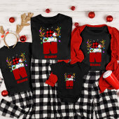 名前パーソナライズされた付きモノグラム家族クリスマス Tシャツ
