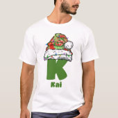 名前パーソナライズされた付きモノグラム家族クリスマス Tシャツ (正面)