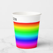 名前パーソナライズされた付きレインボーグラデーション 紙コップ (裏面)