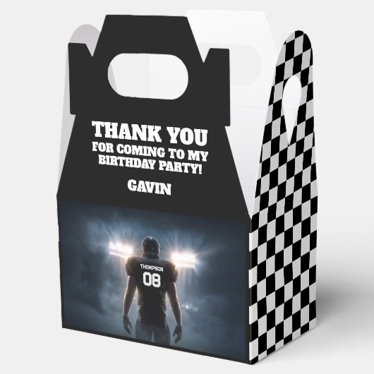 名前パーソナライズされた付きレトロサッカーパーティー フェイバーボックス (オープン)