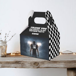 名前パーソナライズされた付きレトロサッカーパーティー フェイバーボックス