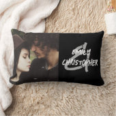 名前パーソナライズされた付き写真枕 ランバークッション (ブランケット)