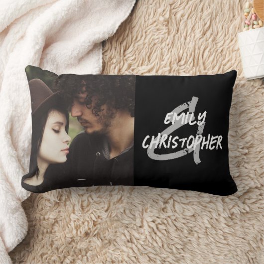 名前パーソナライズされた付き写真枕 ランバークッション (ブランケット)