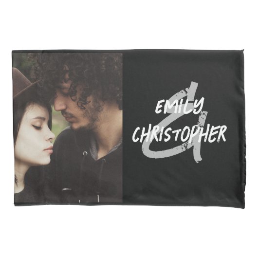 名前パーソナライズされた付き写真枕 枕カバー (正面)