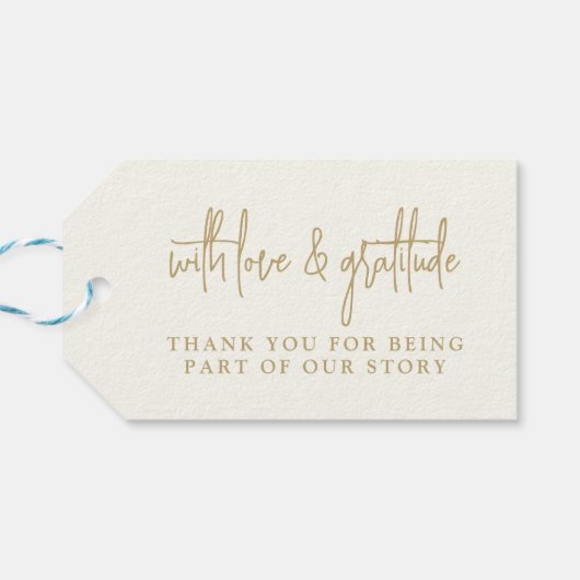 名前パーソナライズされた付き書道エレガントスクリプト ギフトタグ (裏面横)