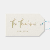 名前パーソナライズされた付き書道エレガントスクリプト ギフトタグ (正面(横))