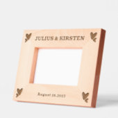 名前パーソナライズされた付き木製フォトフレーム レーザー彫刻フレーム (左)