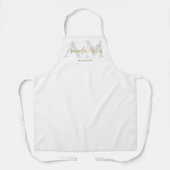 名前パーソナライズされた付き白金ゴールドモノグラモダンム エプロン (正面)
