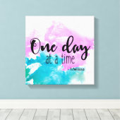 名前パーソナライズされた付き'1日ずつ'ことわざ キャンバスプリント (インサイチュ (ウッドフロア))