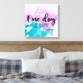 名前パーソナライズされた付き'1日ずつ'ことわざ キャンバスプリント (インサイチュ (寝室))