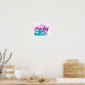 名前パーソナライズされた付き'1日ずつ'ことわざ ポスター (キッチン)