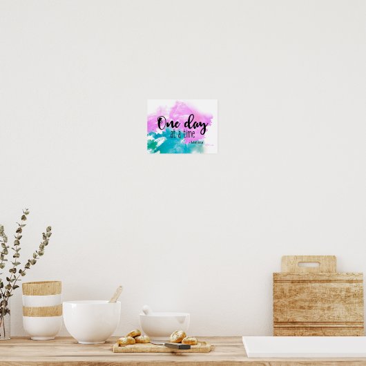 名前パーソナライズされた付き'1日ずつ'ことわざ ポスター (キッチン)