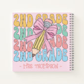 名前パーソナライズされた付き2級先生カスタム ノートブック (裏面)