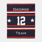 名前パーソナライズされた付き，#，チーム，スポーツファンチーム フリースブランケット (正面)