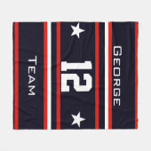 名前パーソナライズされた付き，#，チーム，スポーツファンチーム フリースブランケット (正面(横))