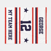 名前パーソナライズされた付き，#，チーム，スポーツファンチーム フリースブランケット (正面(横))