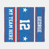 名前パーソナライズされた付き，#，チーム，スポーツファンチーム フリースブランケット (正面(横))