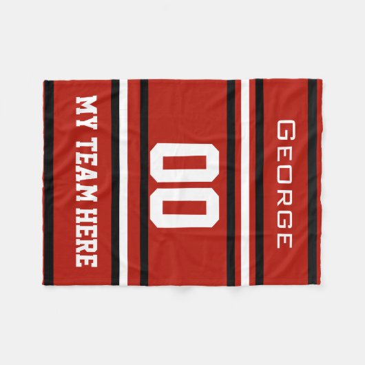 名前パーソナライズされた付き,#,チーム,スポーツファンチーム フリースブランケット (正面(横))