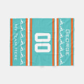 名前パーソナライズされた付き，#，チーム，スポーツファンチーム フリースブランケット (正面(横))