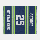 名前パーソナライズされた付き,#,チーム,スポーツファンチーム フリースブランケット (正面(横))