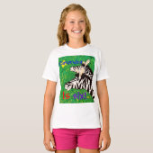 名前パーソナライズされた付き/"is 6"誕生日Zebra Tシャツ (正面フル)